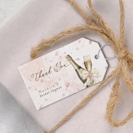 Elegante bloemblaadjes bubbelig Vrijgezellenfeest Cadeaulabel