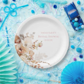 Elegante bloemblaadjes en Prosecco Floral Vrijgeze Papieren Bordje (Feest)