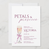 Elegante bloemblaadjes en Prosecco Vrijgezellenfee Kaart (Voorkant)