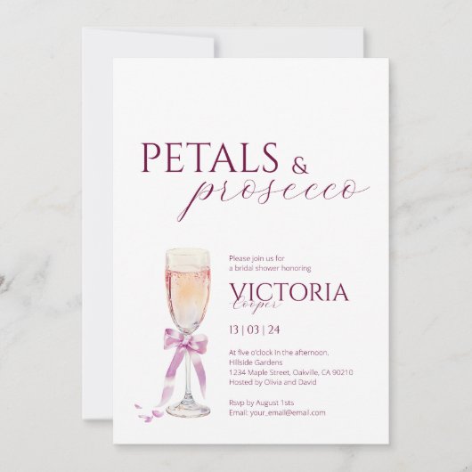 Elegante bloemblaadjes en Prosecco Vrijgezellenfee Kaart (Voorkant)