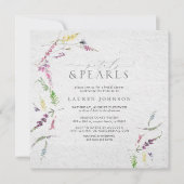 Elegante bloemblaadjes & parels Wildflower Vrijgez Kaart (Voorkant)