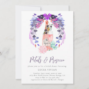Elegante bloemblaadjes & Prosecco Bloemen Vrijgeze Kaart