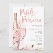 Elegante bloemblaadjes & Prosecco Boho Blush Pink Kaart (Voorkant)