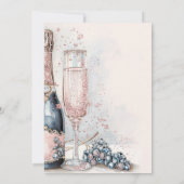 Elegante bloemblaadjes & Prosecco Boho Blush Pink  Kaart (Achterkant)