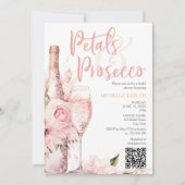 Elegante bloemblaadjes & Prosecco Boho Blush Roze  Kaart (Voorkant)
