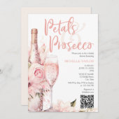 Elegante bloemblaadjes & Prosecco Boho Blush Roze  Kaart (Voorkant / Achterkant)