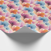 Elegante bloemblaadjes Zachte Waterverf bloeit Cadeaupapier (Hoek)