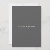 Elegante Bloemblush Grijs bruiloft uitnodiging (Achterkant)