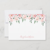 Elegante Bloemblush Roze Quinceañera Bedankkaart (Achterkant)