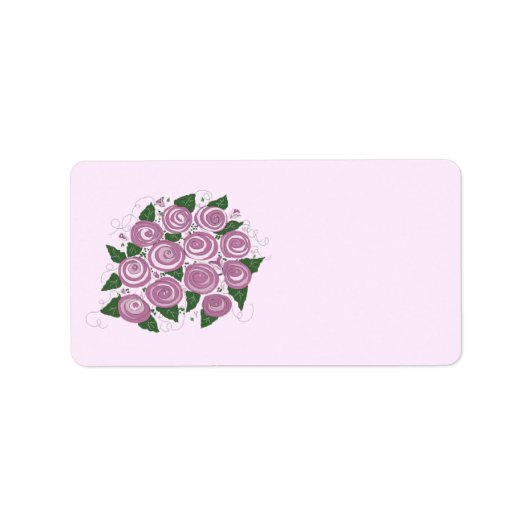 Elegante bloemboeket etiket (Voorkant)