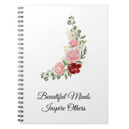 Elegante bloemboeket met inspirerende quote notitieboek