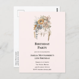 Elegante bloemboeket met verjaardagsdreamcatcher briefkaart