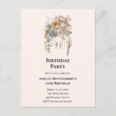 Elegante bloemboeket met verjaardagsdreamcatcher briefkaart (Voorkant)