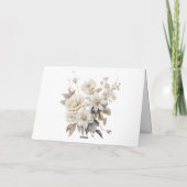 Elegante bloemboeket met witte rozen bedankkaart (Achterkant)