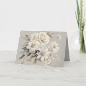 Elegante bloemboeket met witte rozen bedankkaart (Voorkant)