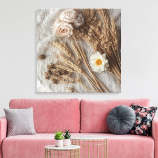 Elegante bloemboeket muurkunst canvas afdruk