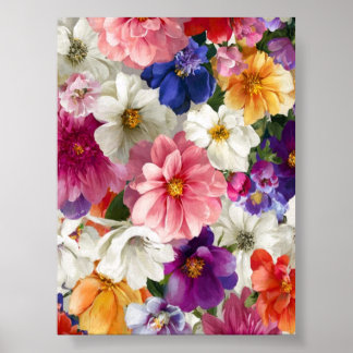 Elegante bloemboeket – Romantische bloemschikking Poster