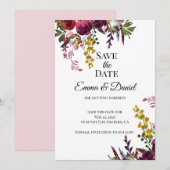 Elegante bloemboeket save the date (Voorkant / Achterkant)