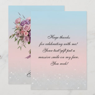 Elegante bloemboeket verjaardag bedankkaart