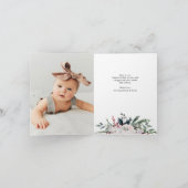 Elegante bloemboog en foto feestdagen kaart (Binnen)