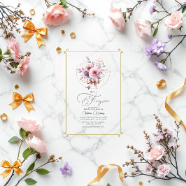 Elegante bloemboog "Fancy" eerste verjaardag Acryl Uitnodigingen