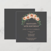 Elegante bloemboog frame verjaardagsuitnodiging save the date (Voorkant / Achterkant)