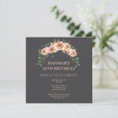 Elegante bloemboog frame verjaardagsuitnodiging save the date (Staand voorkant)