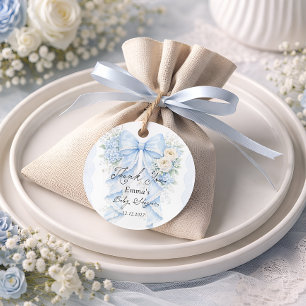Elegante bloemboog jongens baby shower dank je bedankjes labels