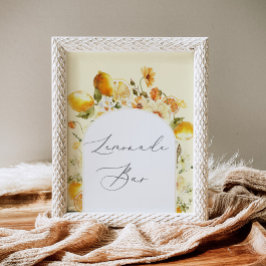Elegante bloemboog Lemonade Bar Poster