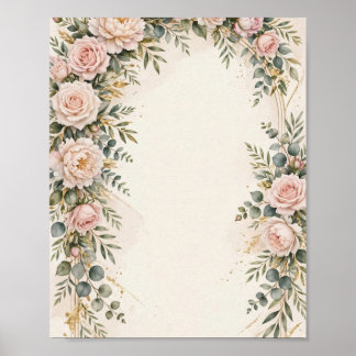 Elegante Bloemboog Trouwposter Poster