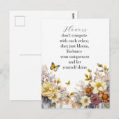 Elegante Bloemdesign Briefkaart (Voorkant / Achterkant)