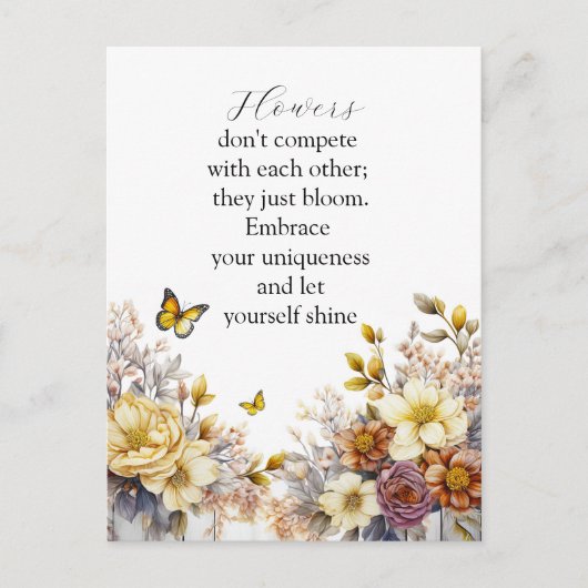 Elegante Bloemdesign Briefkaart (Voorkant)