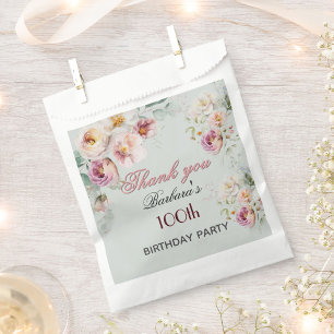 Elegante Bloemen 100e Verjaardag Bedankzakje