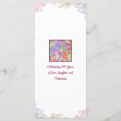 Elegante Bloemen 100ste Verjaardagsfeest / 100 Jaa Menu (Achterkant)