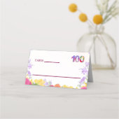 Elegante Bloemen 100ste Verjaardagsfeest / 100 Jaa Plaatskaartje (Voorkant)