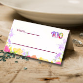 Elegante Bloemen 100ste Verjaardagsfeest / 100 Jaa Plaatskaartje