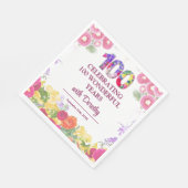 Elegante Bloemen 100ste Verjaardagsfeest / 100 Jaa Servet (Hoek)