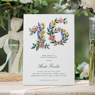 Elegante Bloemen 16' Botanische 16e Verjaardag Kaart