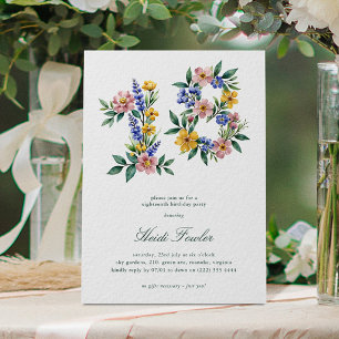 Elegante Bloemen 18' Botanische 18e Verjaardag Kaart