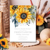 Elegante Bloemen 25e bruiloft Jubileum Uitnodiging