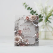 Elegante Bloemen 3D Save the Date Uitnodiging (Staand voorkant)