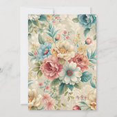 Elegante bloemen 40e verjaardag kaart (Achterkant)