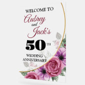Elegante Bloemen 50e Jubileum Acryl Teken Acryl Bord (Hoek)