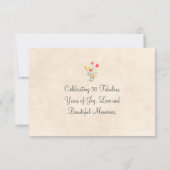 Elegante bloemen 50e verjaardag RSVP kaart 50 bloe (Achterkant)