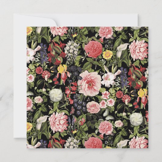 Elegante Bloemen 50ste Verjaardag Uitnodigingen (Achterkant)