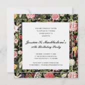 Elegante Bloemen 50ste Verjaardag Uitnodigingen (Voorkant)