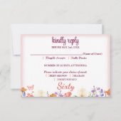 Elegante bloemen 60e verjaardag RSVP kaart 60 bloe (Voorkant)