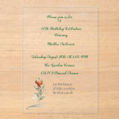 Elegante bloemen 60e verjaardag uitnodiging voor m (Voorkant)