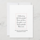 Elegante bloemen 60e verjaardagskaart 60 Bewaar de Save The Date (Achterkant)