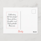 Elegante bloemen 60e verjaardagskaart bloem 60 uit briefkaart (Achterkant)